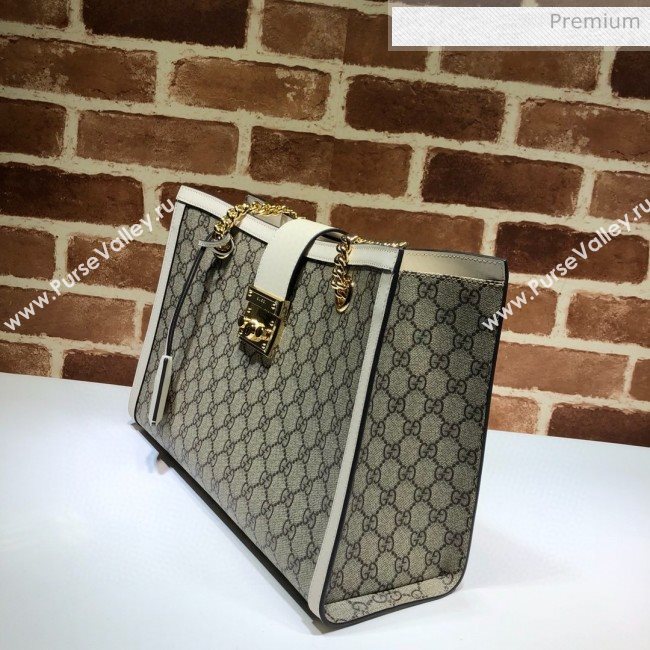 Gucci Padlock GG Canvas Medium Shoulder Bag 479197 White (DLH-20031023)