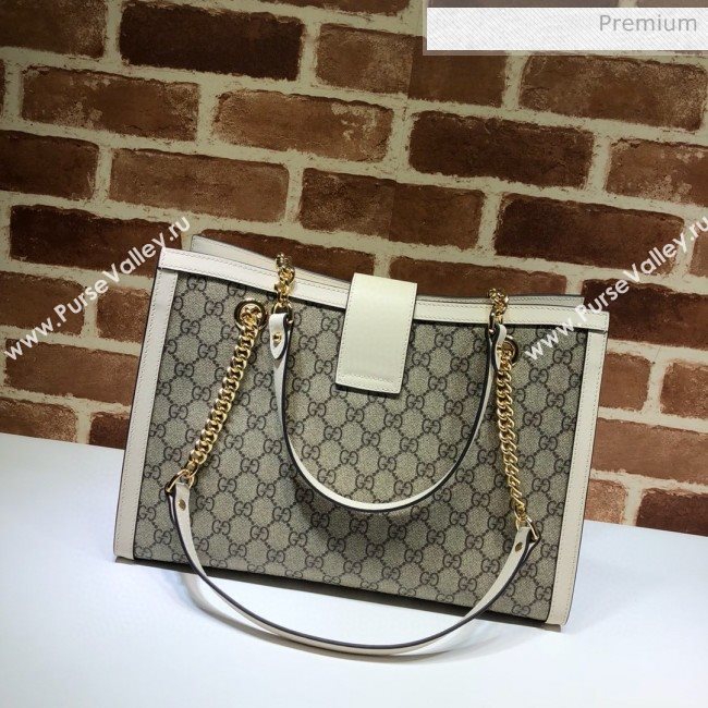 Gucci Padlock GG Canvas Medium Shoulder Bag 479197 White (DLH-20031023)