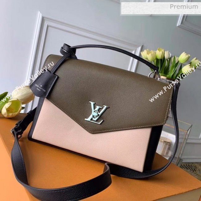 Louis Vuitton Mylockme Schoolbag Shaped Top Handle Bag M55323 Beige/Green/Black 2020 (KI-20031119)