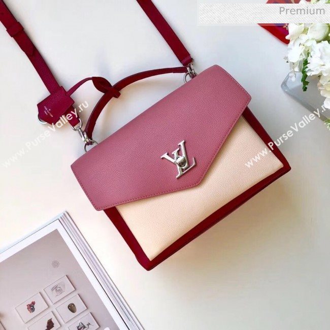 Louis Vuitton Mylockme Schoolbag Shaped Top Handle Bag M53891 Beige/Red/Pink   (KI-20031120)