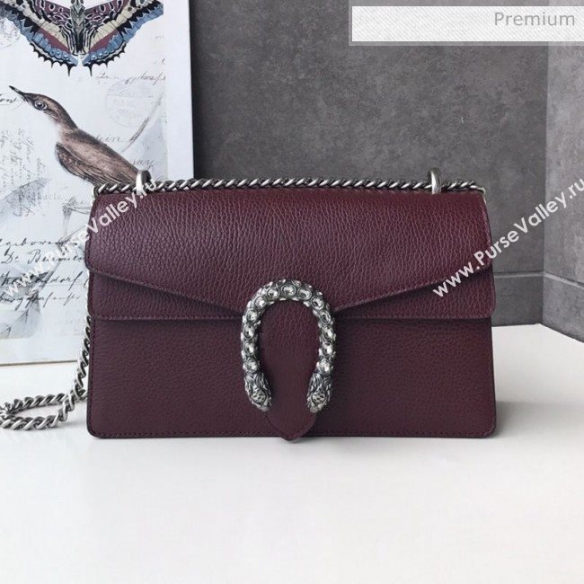 Gucci Dionysus Leather Small Shoulder Bag 400249 Burgundy (DLH-20031129)
