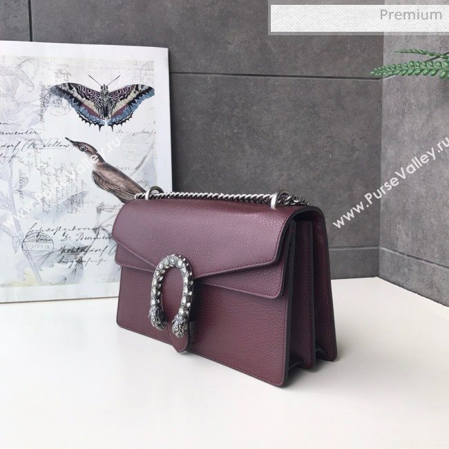 Gucci Dionysus Leather Small Shoulder Bag 400249 Burgundy (DLH-20031129)