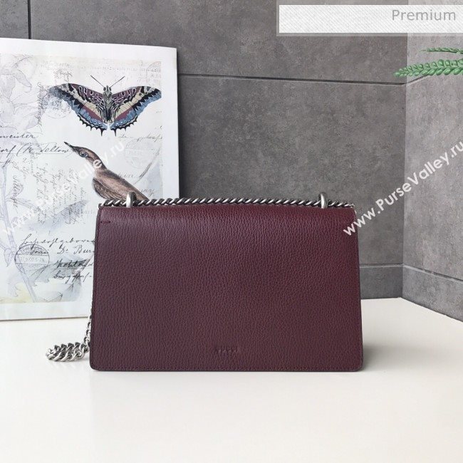 Gucci Dionysus Leather Small Shoulder Bag 400249 Burgundy (DLH-20031129)