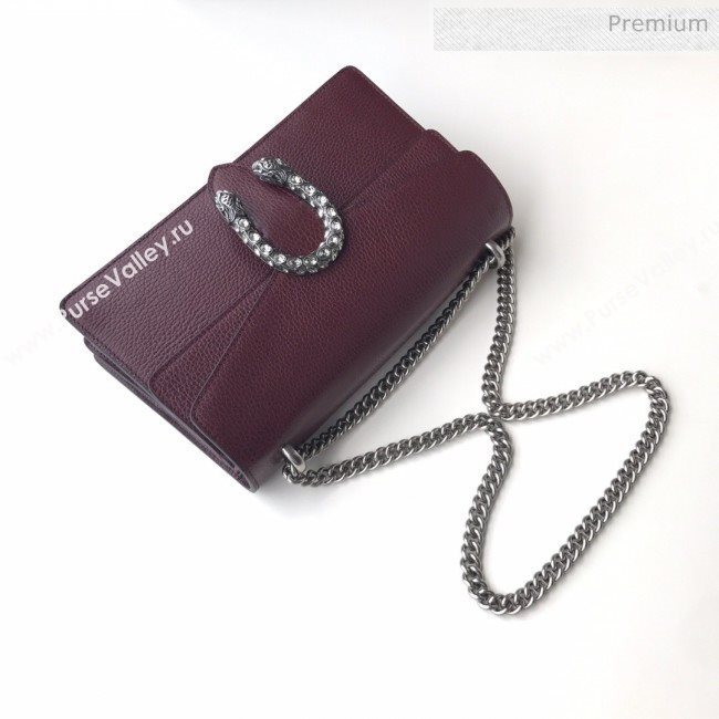 Gucci Dionysus Leather Small Shoulder Bag 400249 Burgundy (DLH-20031129)