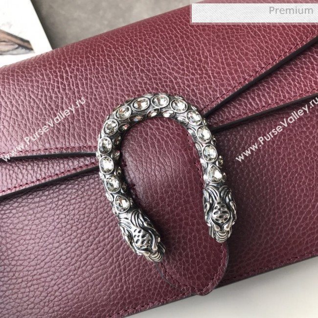 Gucci Dionysus Leather Small Shoulder Bag 400249 Burgundy (DLH-20031129)