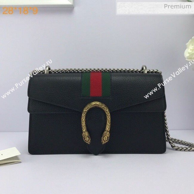 Gucci Dionysus Web Leather Small Shoulder Bag 400249 Black (DLH-20031130)