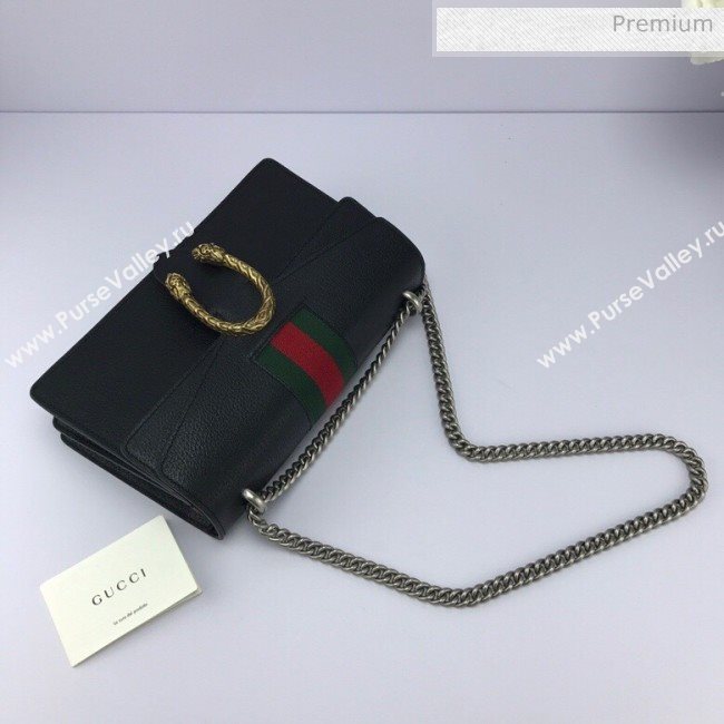 Gucci Dionysus Web Leather Small Shoulder Bag 400249 Black (DLH-20031130)