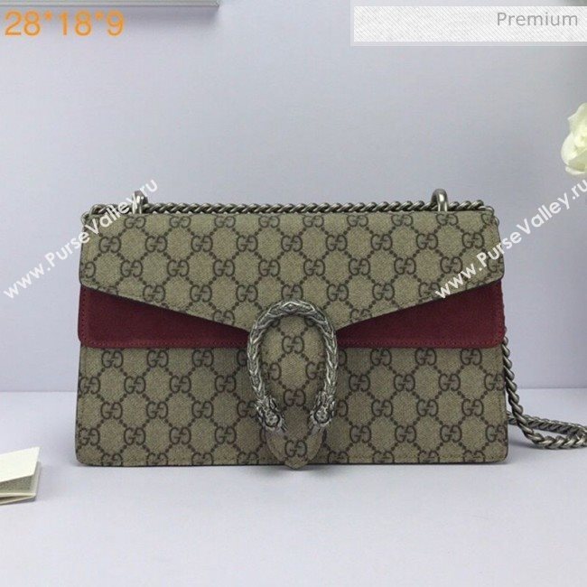Gucci Dionysus GG Canvas Small Shoulder Bag 400249 Burgundy (DLH-20031131)