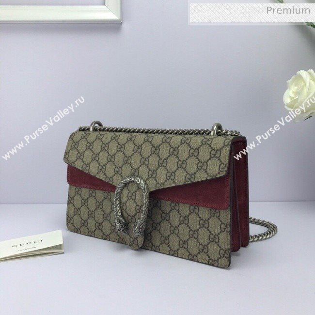 Gucci Dionysus GG Canvas Small Shoulder Bag 400249 Burgundy (DLH-20031131)