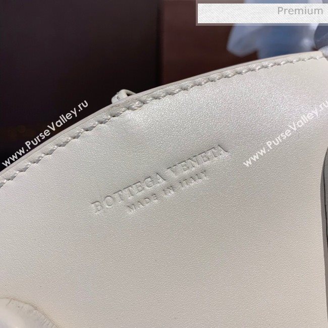 Bottega Veneta Smooth Leather Mini Basket Tote Bag White 2020 (MS-20031136)