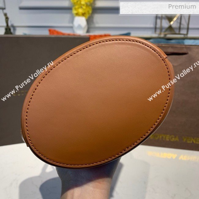 Bottega Veneta Smooth Leather Mini Basket Tote Bag Brown 2020 (MS-20031134)