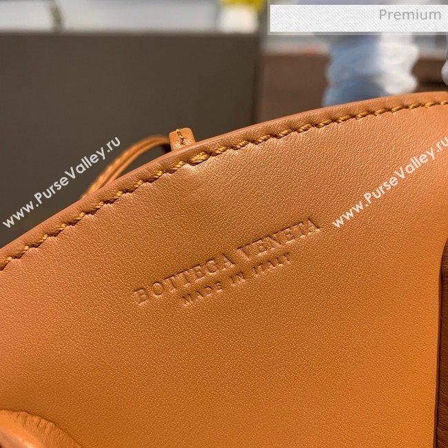 Bottega Veneta Smooth Leather Mini Basket Tote Bag Brown 2020 (MS-20031134)
