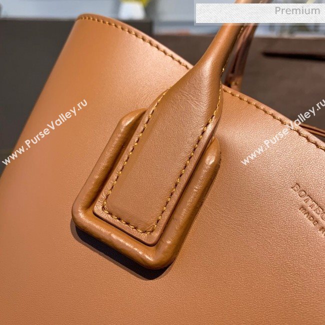 Bottega Veneta Smooth Leather Mini Basket Tote Bag Brown 2020 (MS-20031134)