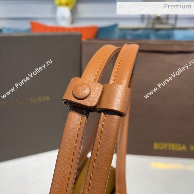 Bottega Veneta Smooth Leather Mini Basket Tote Bag Brown 2020 (MS-20031134)