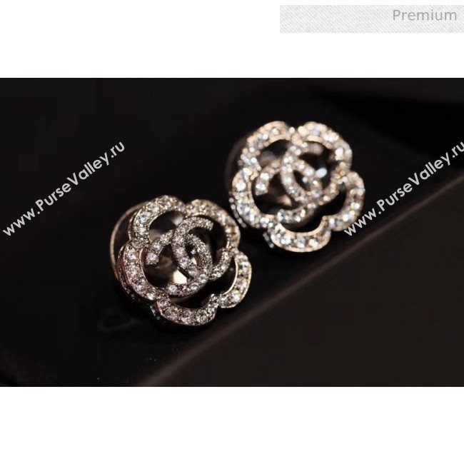 Chanel Camellia Crystal Stud Earrings 2020 (YF-20031201)