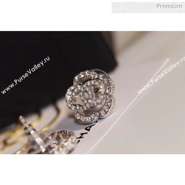 Chanel Camellia Crystal Stud Earrings 2020 (YF-20031201)