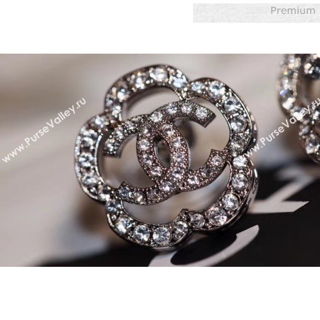 Chanel Camellia Crystal Stud Earrings 2020 (YF-20031201)