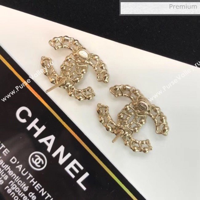 Chanel Chain Crystal CC Stud Earrings 01 2020 (YF-20031204)