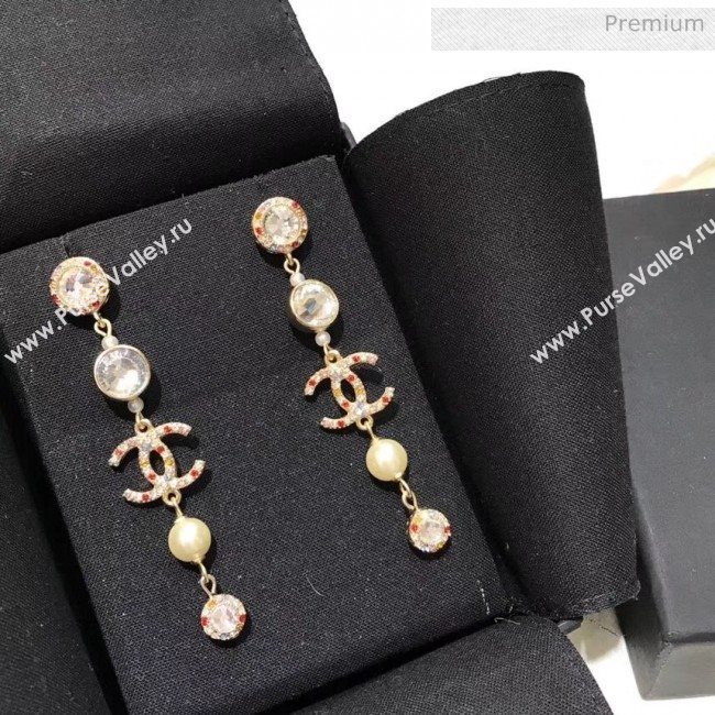 Chanel Colored Crystal Long Earrings 2020 (YF-20031205)