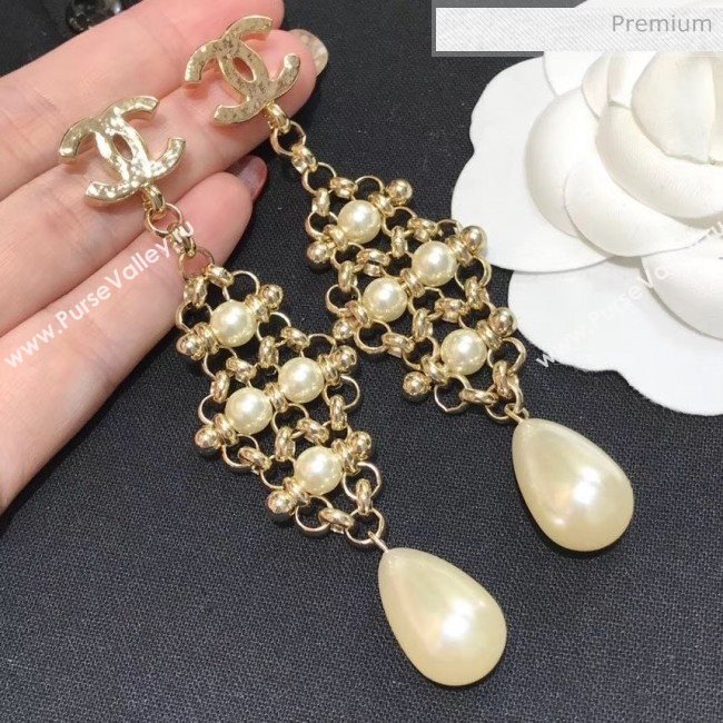 Chanel Pearl Chain Long Earrings 2020 (YF-20031206)