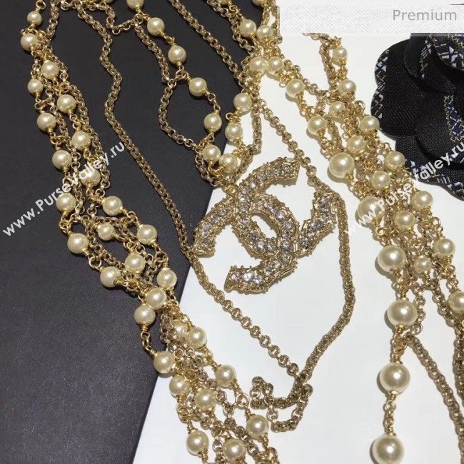 Chanel Pearl Chain Layer Long Necklace 2020 (YF-20031207)