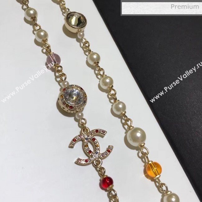 Chanel Colored Crystal Long Necklace 2020 (YF-20031208)