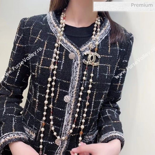 Chanel Colored Pearl Double Long Sweater Necklace 2020 (YF-20031209)