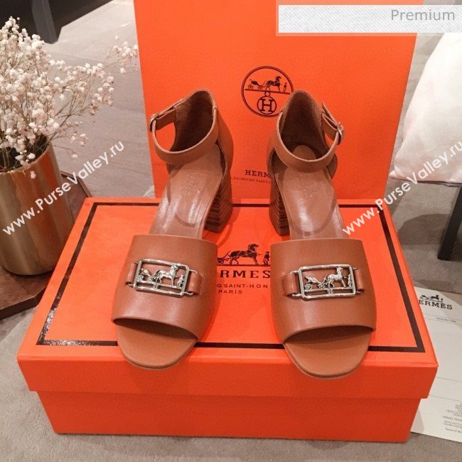 Hermes Villa Calfskin Sandals Brown 2020 (KL-20031304)