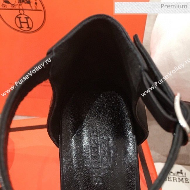 Hermes Villa Calfskin Sandals Black 2020 (KL-20031305)
