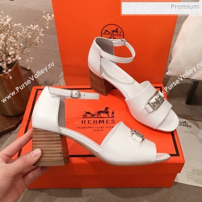 Hermes Villa Calfskin Sandals White 2020 (KL-20031306)