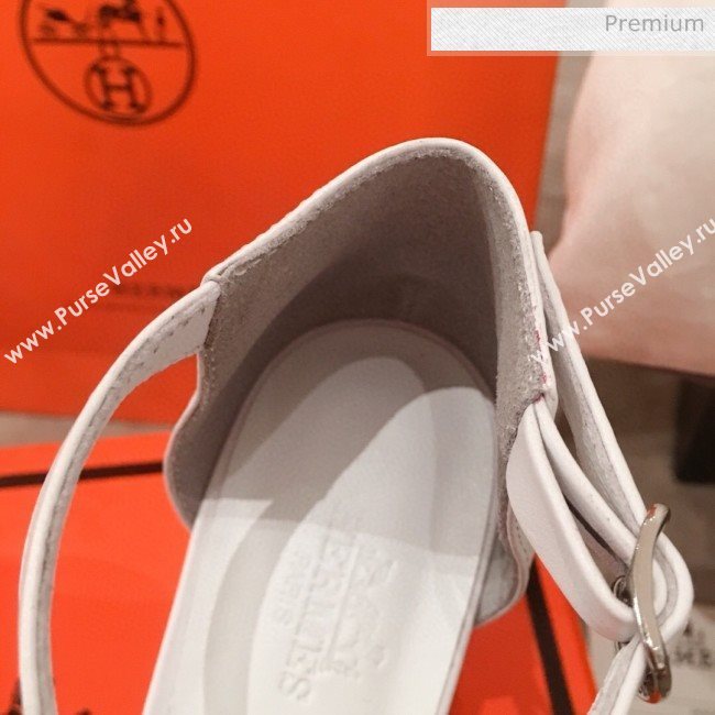 Hermes Villa Calfskin Sandals White 2020 (KL-20031306)
