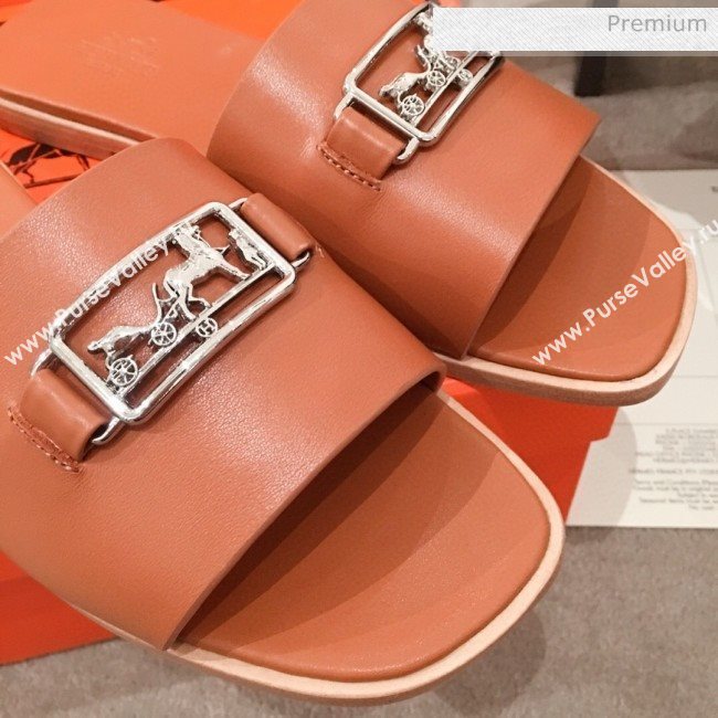 Hermes Villa Flat Slide Sandals Brown 2020 (KL-20031301)