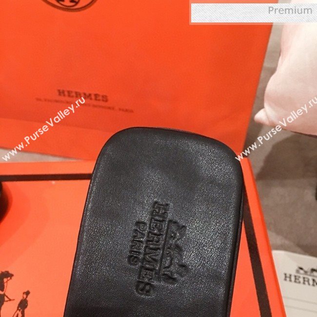 Hermes Villa Flat Slide Sandals Black 2020 (KL-20031302)