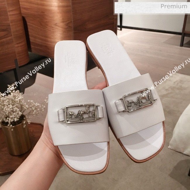 Hermes Villa Flat Slide Sandals White 2020 (KL-20031303)