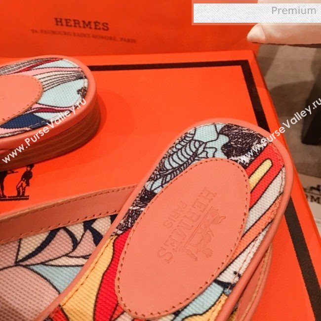 Hermes Classic Kelly Calfskin Flat Mules Orange 2020 (KL-200313010)