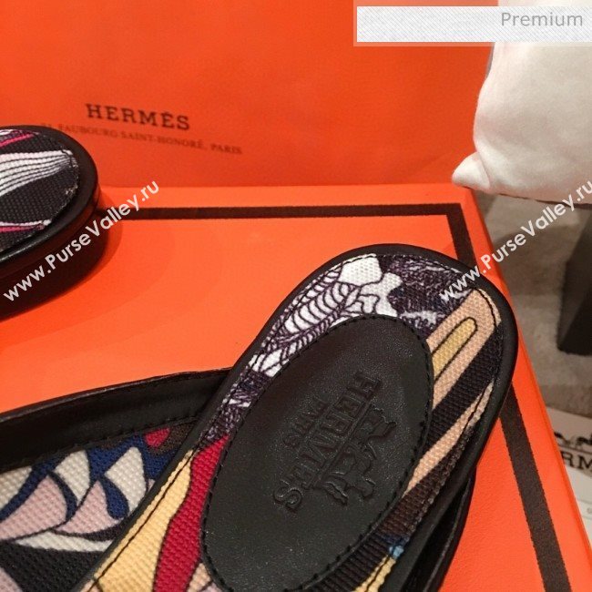 Hermes Classic Kelly Calfskin Flat Mules Black 2020 (KL-20031307)