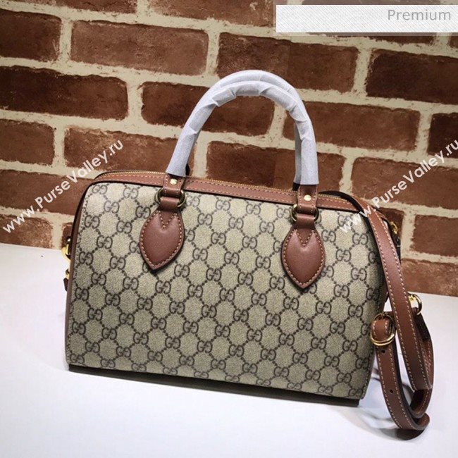 Gucci GG Canvas Boston Bag 409529 Brown Leather  (DLH-200313026)