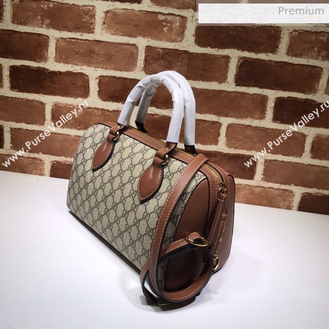 Gucci GG Canvas Boston Bag 409529 Brown Leather  (DLH-200313026)