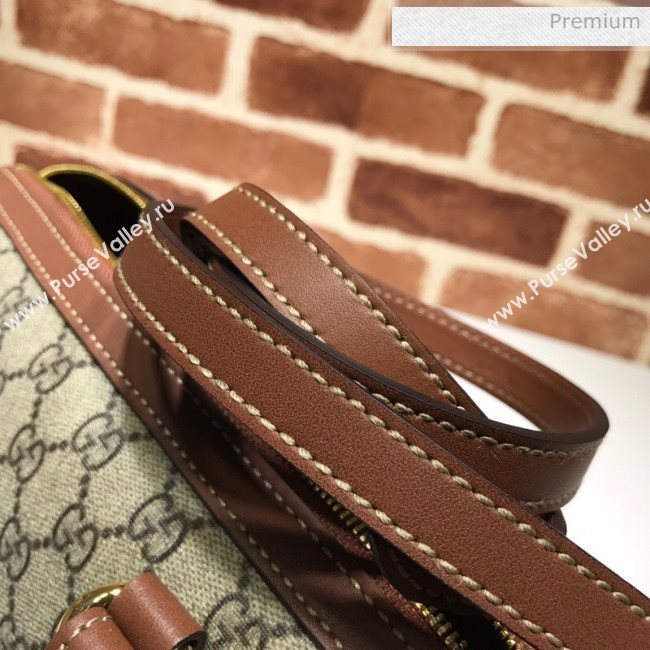 Gucci GG Canvas Boston Bag 409529 Brown Leather  (DLH-200313026)