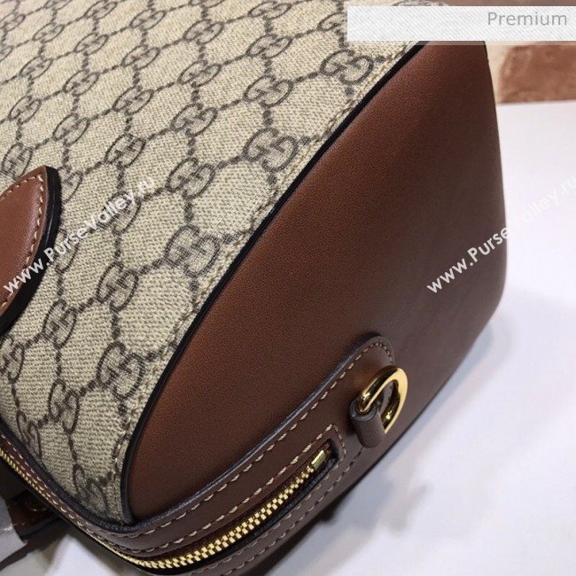 Gucci GG Canvas Boston Bag 409529 Brown Leather  (DLH-200313026)