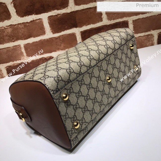 Gucci GG Canvas Boston Bag 409529 Brown Leather  (DLH-200313026)