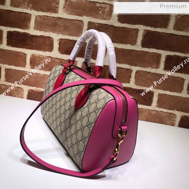 Gucci GG Canvas Boston Bag 409529 Pink Leather  (DLH-200313027)