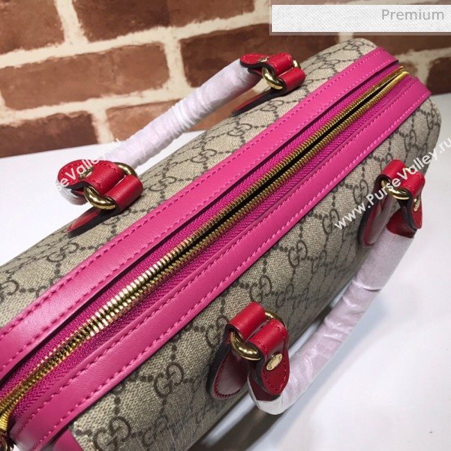 Gucci GG Canvas Boston Bag 409529 Pink Leather  (DLH-200313027)