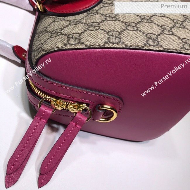 Gucci GG Canvas Boston Bag 409529 Pink Leather  (DLH-200313027)
