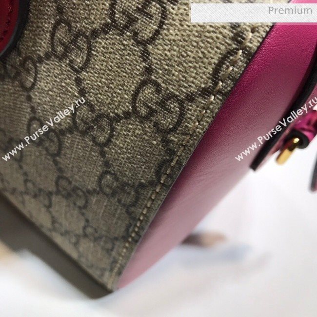 Gucci GG Canvas Boston Bag 409529 Pink Leather  (DLH-200313027)