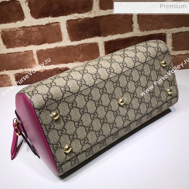 Gucci GG Canvas Boston Bag 409529 Pink Leather  (DLH-200313027)