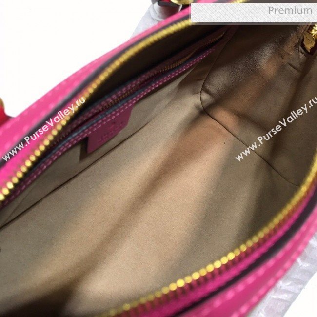 Gucci GG Canvas Boston Bag 409529 Pink Leather  (DLH-200313027)