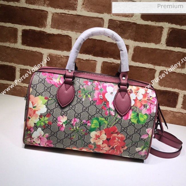 Gucci GG Canvas Flower Boston Bag 409529 Red (DLH-200313028)