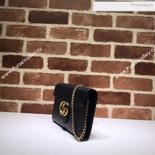 Gucci GG Marmonet Leather Mini Chain Bag 401232 Black (DLH-200313029)