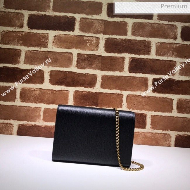 Gucci GG Marmonet Leather Mini Chain Bag 401232 Black (DLH-200313029)